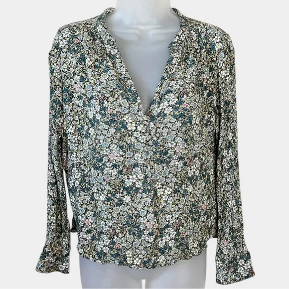ZADIG & VOLTAIRE Tink Crinkle Flower Top Liberty Garden Floral Size XS - Picture 3 of 8
